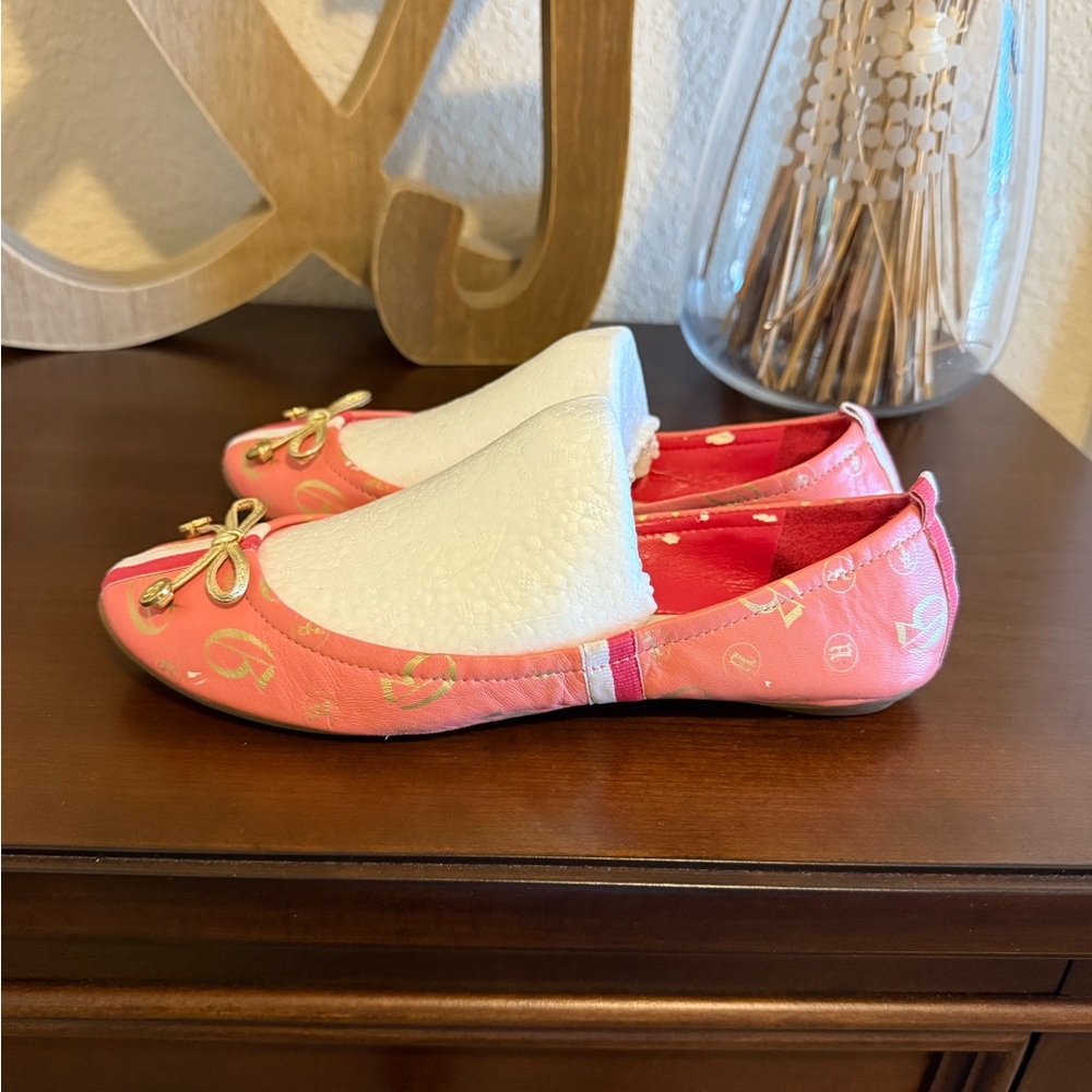 Kids Pink Ballet Flats with Bow Accents